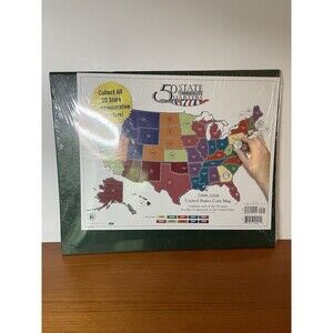 50 Fifty US State Commemorative Quarters Collection Map Album Coin Holder Sealed
